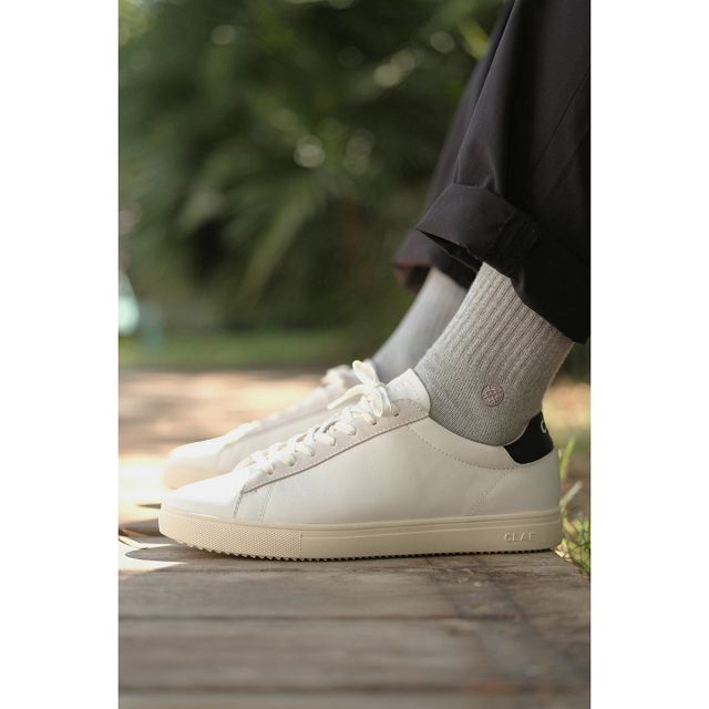 CLAE BRADLEY CALIFORNIA Shoes Womens USA705-D29 In White Leather Black